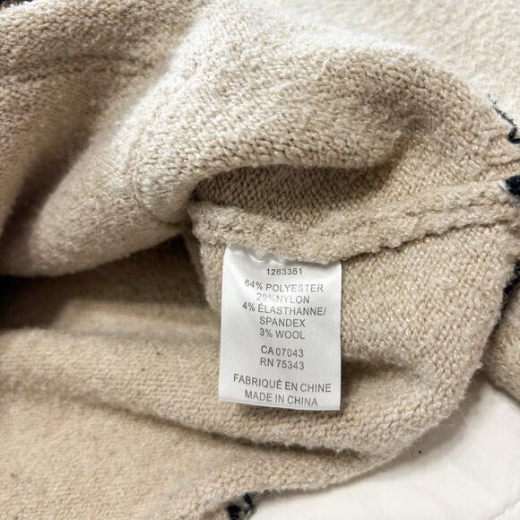 Christian Lacroix Tan Knit Sweater XS V-Neck Contrast Trim Pocket Detail Cozy - Picture 6 of 6